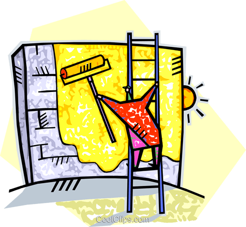 Man Painting A Brick Wall Gold Royalty Free Vector - Caesarean Section (480x444)