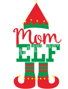 Mom Elf Rhinestone Iron On Transfers For Christmas - Illustration (416x416)