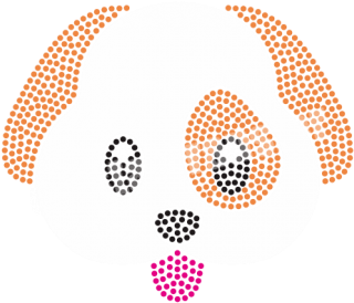 Dog Emoji Cute For Baby Kid Clothing Rhinestone Transfers - Illustration (416x416)