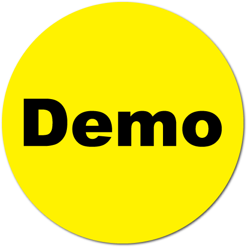 "demo" Yellow Gloss Circle Stickers - Картинки Smile (500x500)