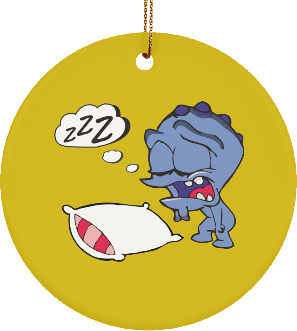 Fatigue Monster Ceramic Circle Ornament - Unisex (1155x1155)