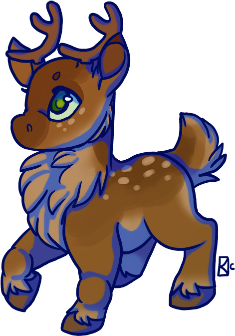 Reindeer Clipart Chibi - Chibi Reindeer (600x695)