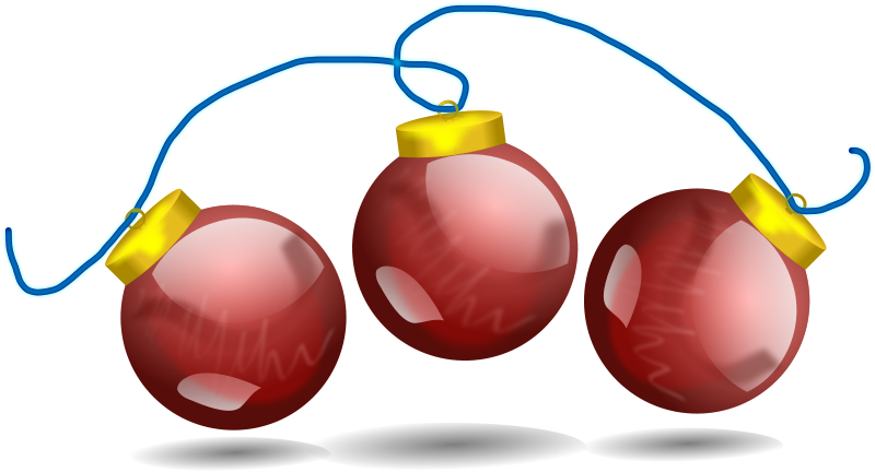 Christmas Clipart - Christmas Ornaments On A String (1389x750)