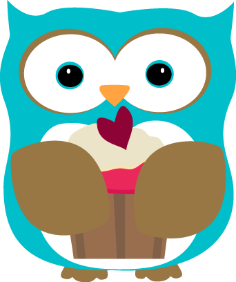Owl Eating A Cupcake - Art Clip Days Of The Week (342x408)