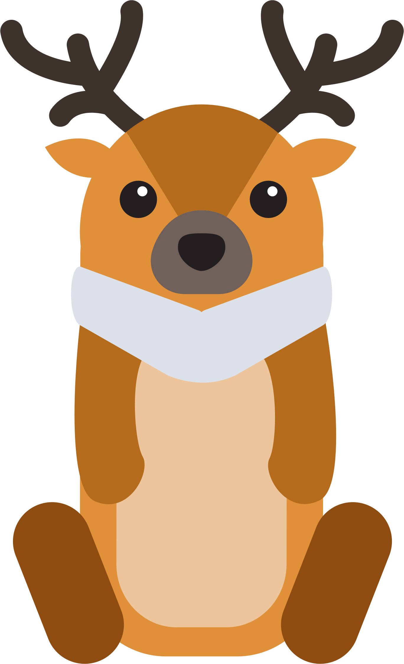 Clipart Baby Deer - Cartoon Deer Png (1368x2248)