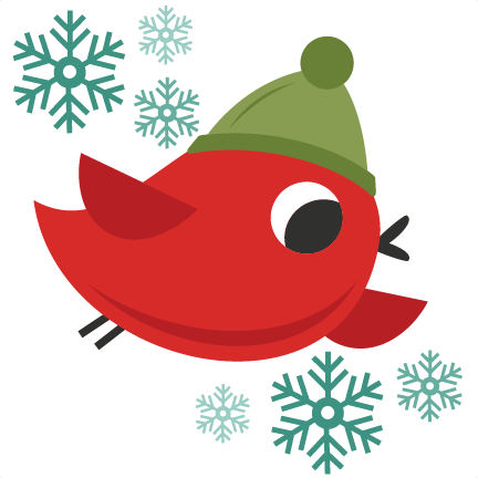 Christmas Bird Cute Christmas Words Clipart - Cricut (432x432)