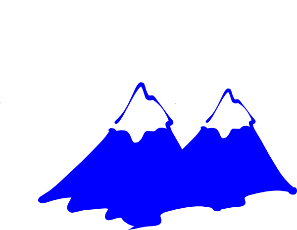Mountain Blue Logo Clip Art At Clker - Mountains Clipart Black And White (600x465)