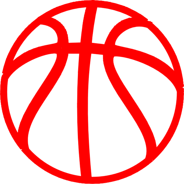 Red And White Basketball Clipart (600x600)