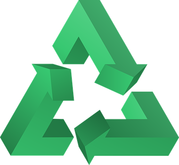 Recycle Triangle Symbol Sustainability Rec - Three R's Of Recycling (369x340)