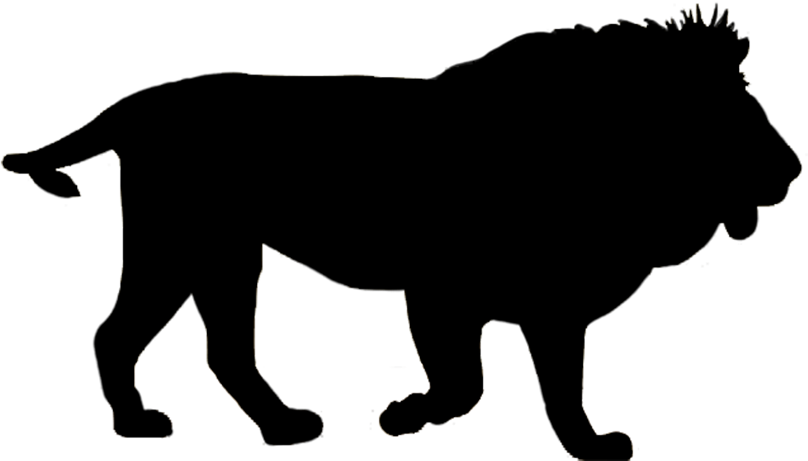 White Lion Clipart Safari Animal - Lion Silhouette Png (1181x739)