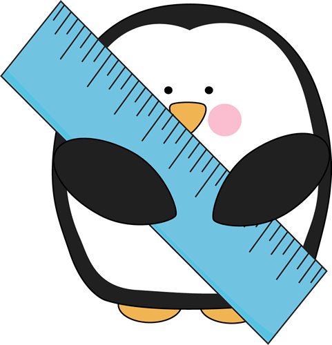 Penguin Holding A Ruler - Cute Ruler Clipart (481x500)