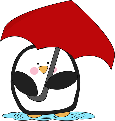 Penguin Holding An Umbrella - Penguin With Umbrella (473x500)