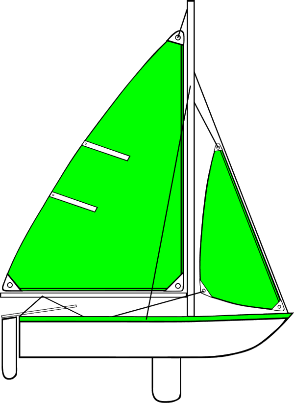 Sail Boat With Long Sail And Mast - Parts Of A Sailboat Diagram (600x821)