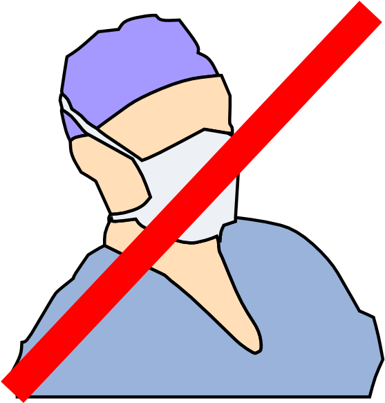 Doctor With Mask Not Available Clip Art At Clker - No Surgery Clipart (564x596)