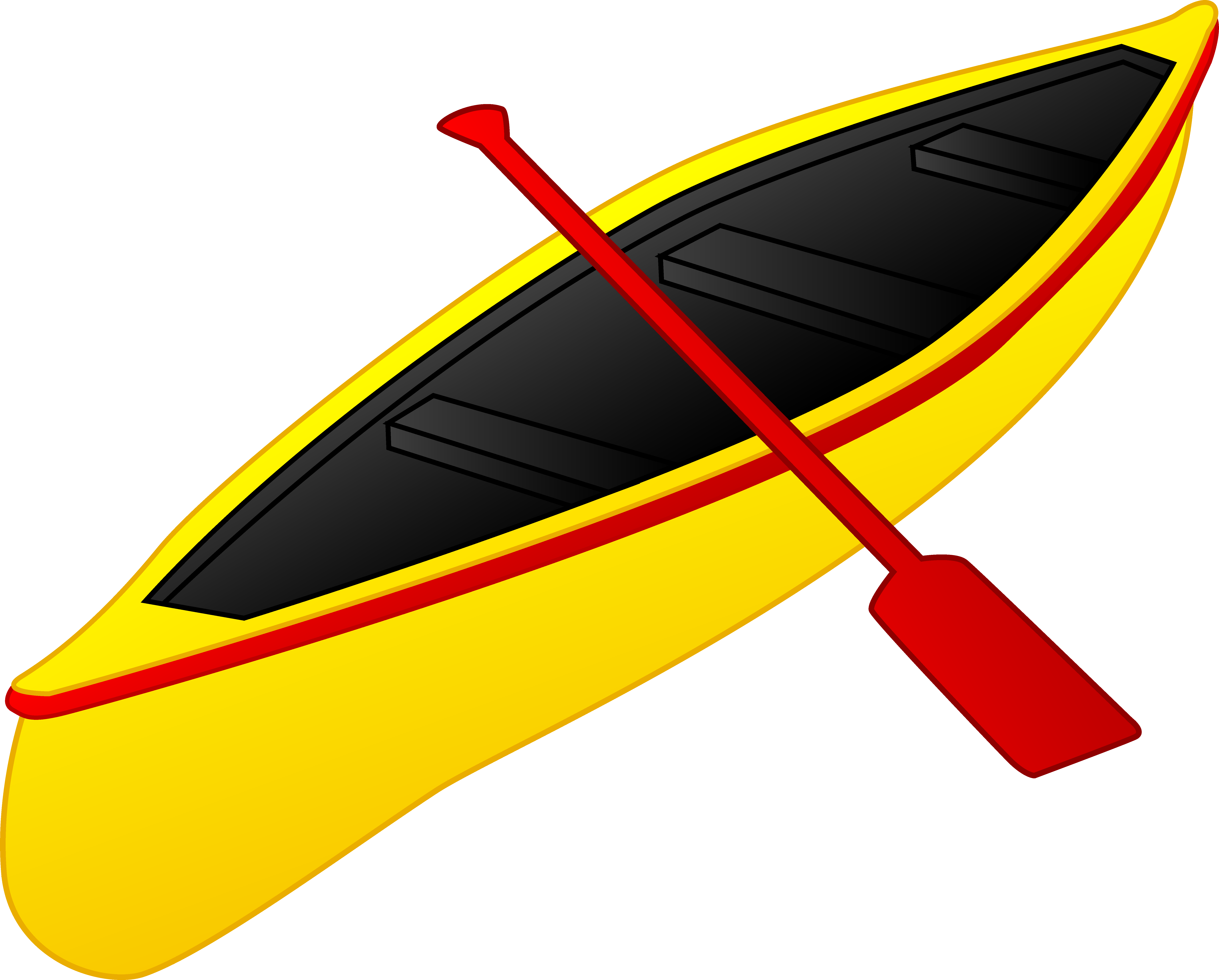 Yellow And Red Canoe - Kayak Clipart (7144x5744)