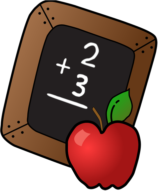 Slate And Apple Clip Art - School Clip Art Free (640x779)