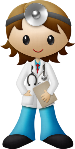 Brown Haired Female Doctor - Blonde Female Doctor Cartoon (253x500)