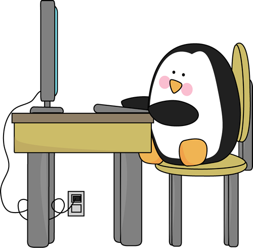 Penguin Using A Computer - Penguin Using Computer (500x490)