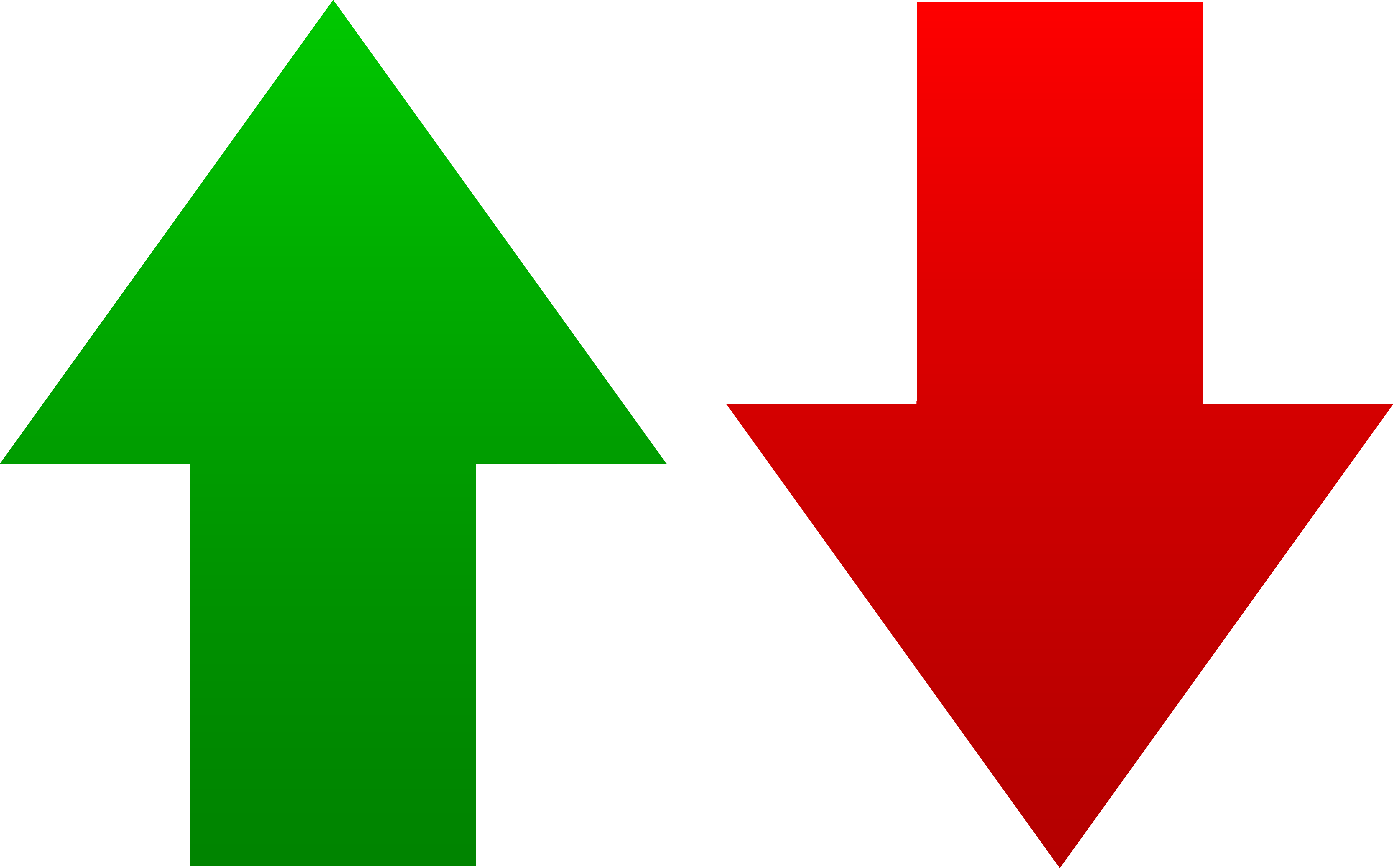 Arrow Symbol Clip Art - Green And Red Arrows (6966x4343)