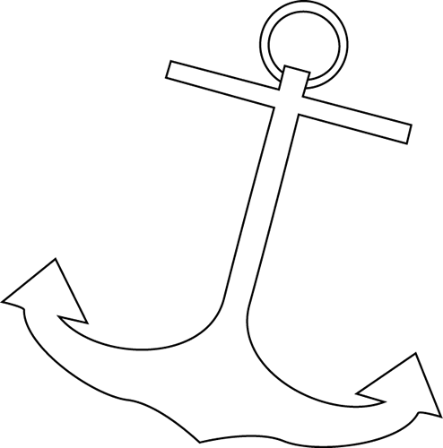 Boat Black And White Boat Clipart Black And White Free - White Anchor On Black (494x500)