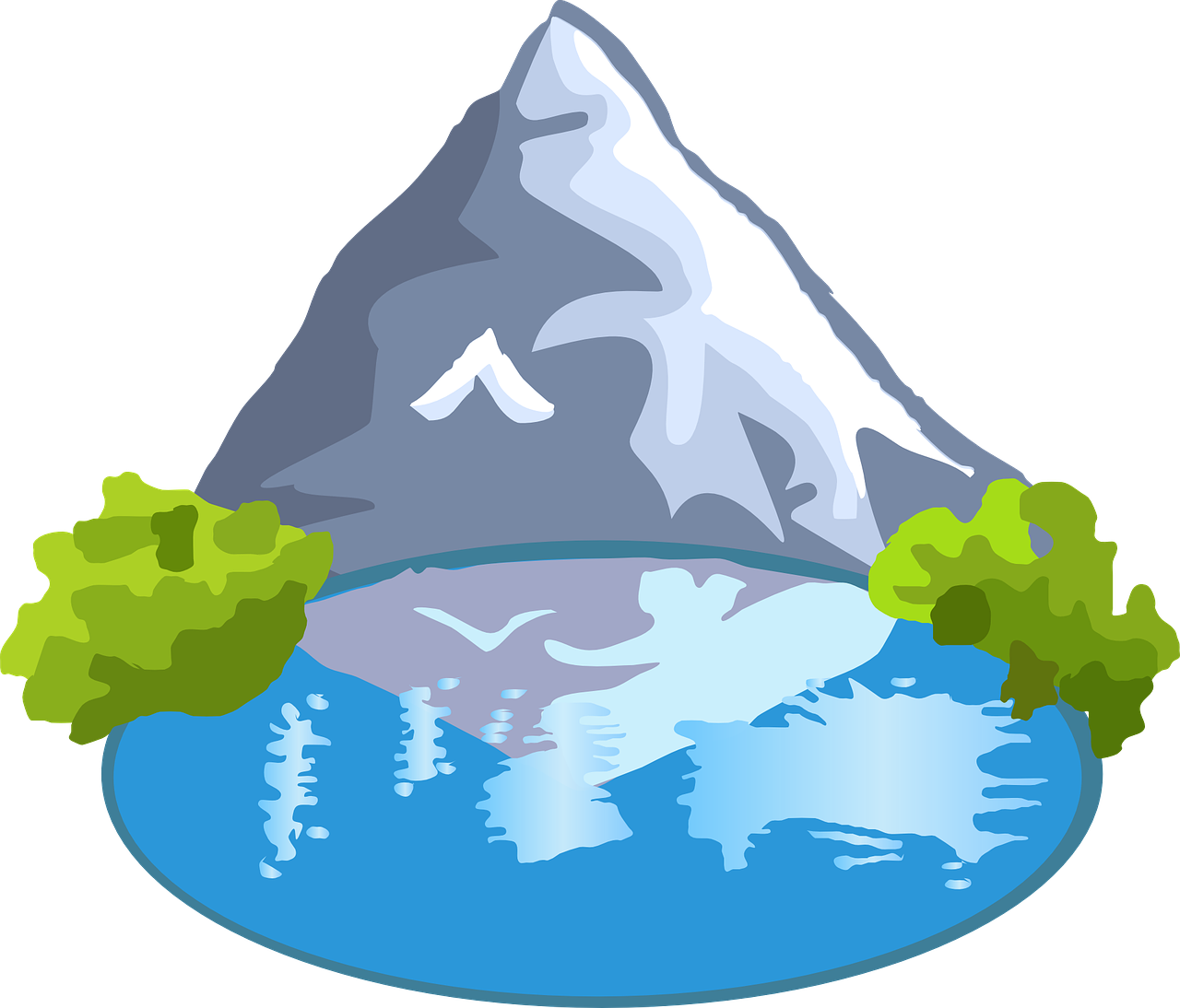 Mountain Clipart Public Domain - Lake Clipart Png (1280x1094)