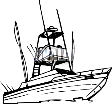 Yacht - Clipart - Yacht Clip Art Black And White (361x337)