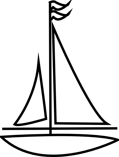 Sailing Boat Clipart Outline - Outline Images Of Sailboat (456x597)