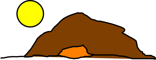 Cave Clipart Mountain Cave - Plato's Cave Clip Art (600x232)