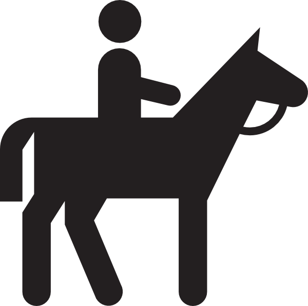 Horseback Riding Clipart - Stickman On A Horse (600x595)