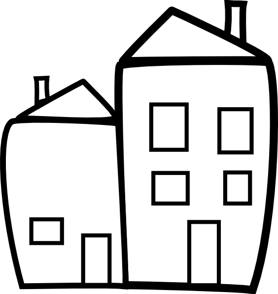 Building Clip Art - Building Clipart Black And White (564x598)
