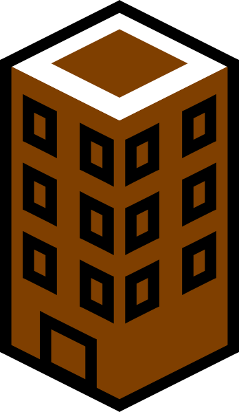 Brown Building Clip Art - Commercial Roofing Icon (348x599)