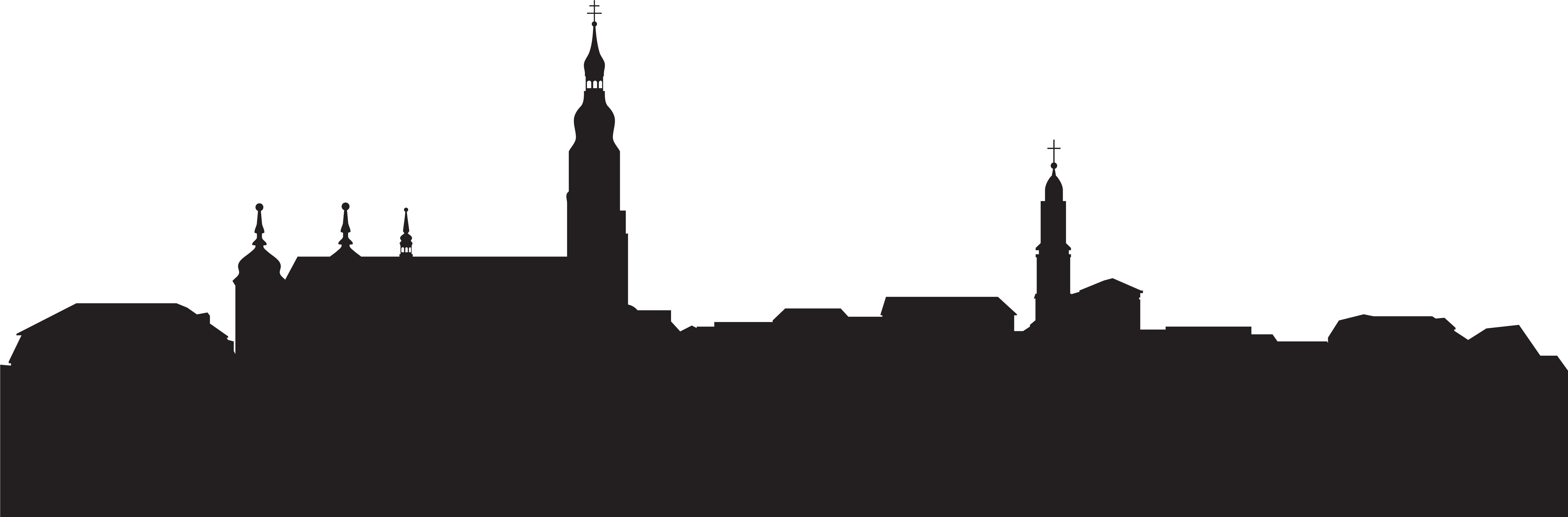 City Buildings Silhouette Png Clip Artu200b Gallery - Transparent Background Silhouette City Clipart (8000x2656)