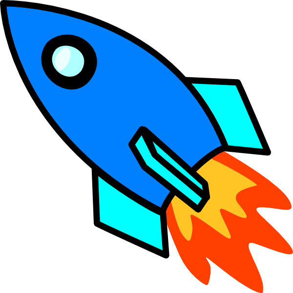 Blue Rocket Clip Art At Clker Vector Clip Art Online - Rocket Ships Clip Art (600x600)