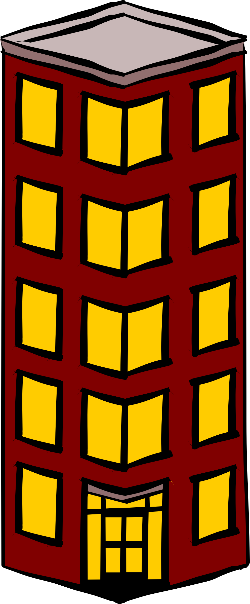 Towers Clipart High Building - Flat Clipart (994x2400)