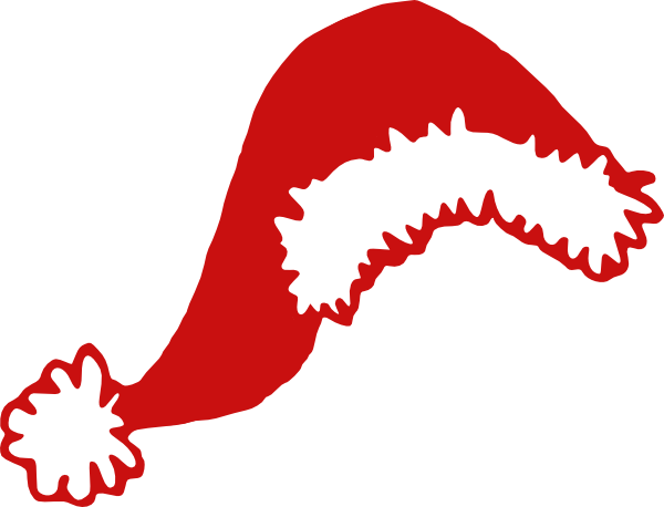 Santa Hat Clipart Red - Red Santa Hat Clipart (600x458)
