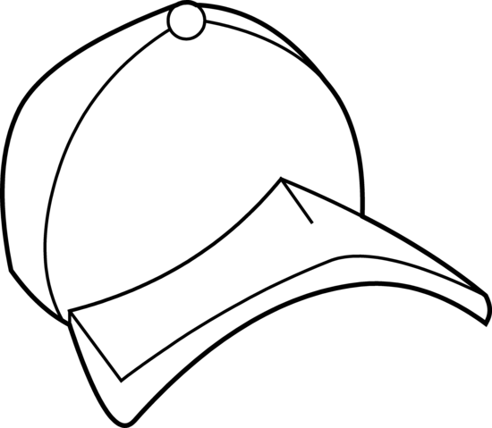 Baseball Hat Baseball Cap Coloring Page Free Clip Art - Cap Clipart Colouring (550x479)