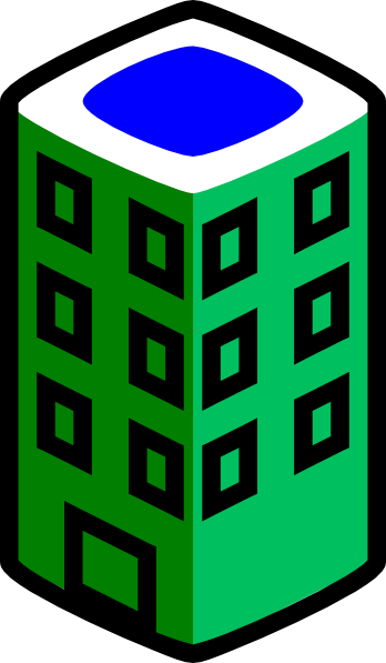 Building Blue Clip Art At Clker - Office Building Clip Art (348x597)