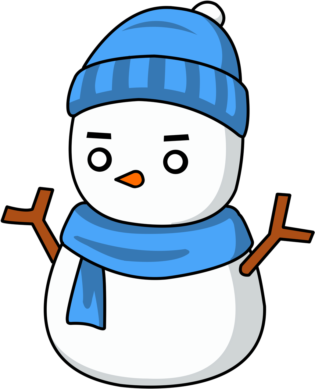 Snowman With Blue Hat (1200x1600)