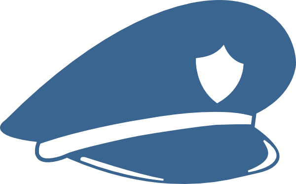 Cop Hat Police Blue White Clip Art - Cop Hat Png (600x373)