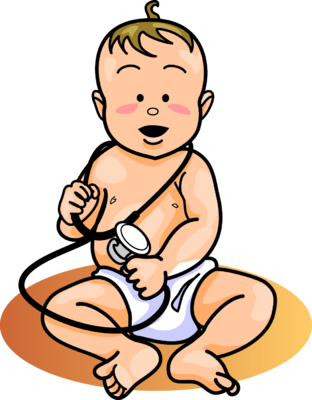 Baby Doctor - Doctor With Baby Clipart (312x400)