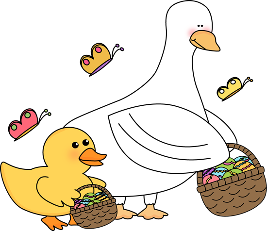 Easter Ducks With Easter Baskets - Easter Duck (550x476)