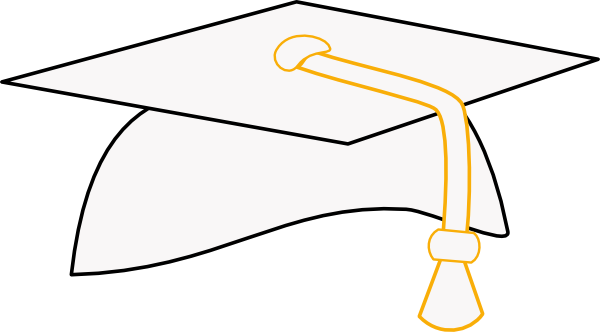 Graduation Clipart White Cap - Graduation Cap Clipart Png (600x332)