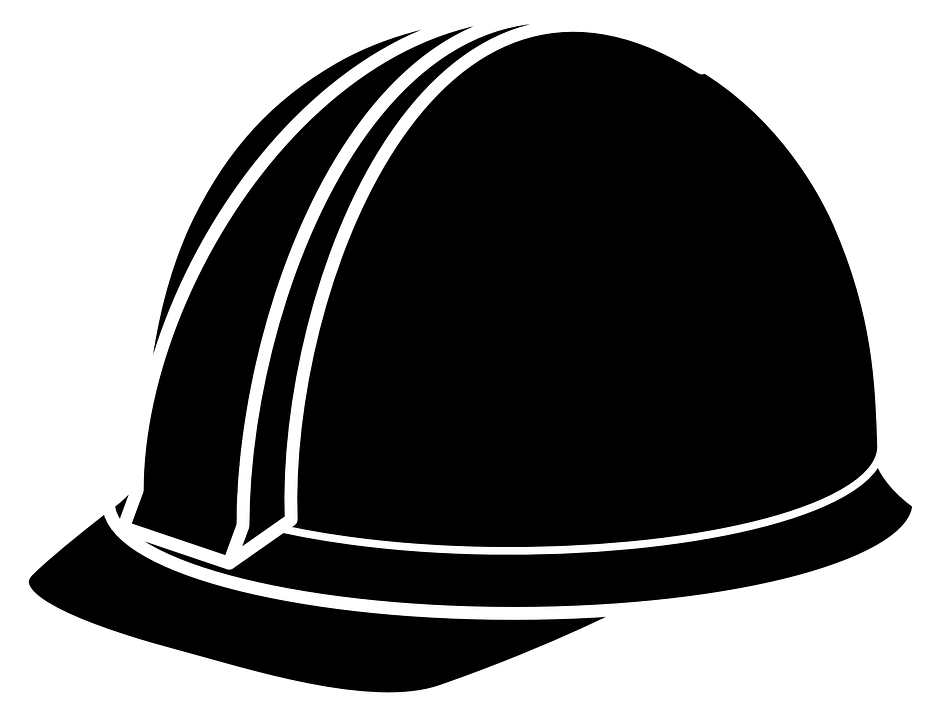 Cap Clipart Engineering - Construction Hat Clip Art Black And White (935x720)