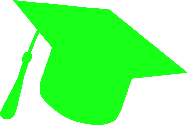 Green Graduation Hat Clipart (600x398)
