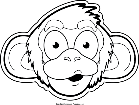 Monkey Black And White Free Monkey Clipart - Monkeys Black And White Clip Art (562x423)