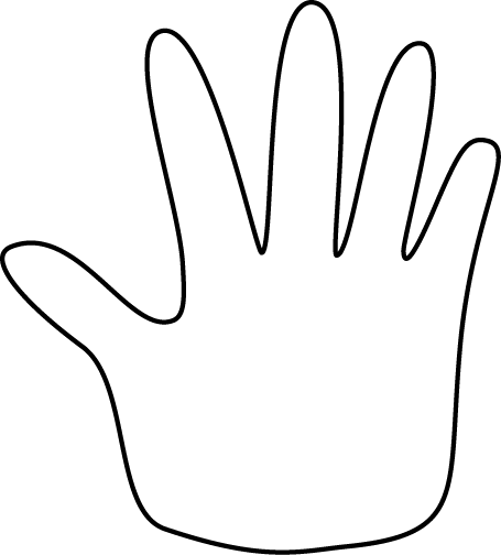 Clipart Info - Hand White Outline (455x504)