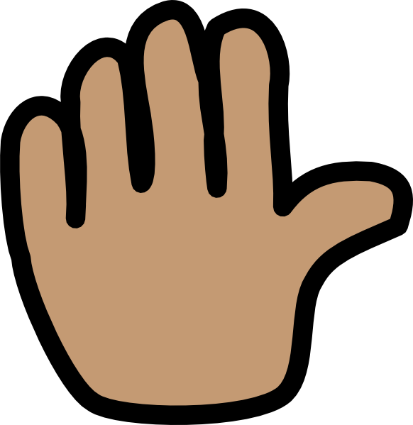 Clip Art Hand Waving Bye Clipart - Waving Hand Animation (582x599)