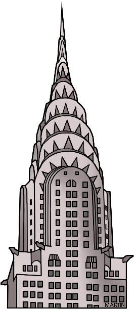 United States Clip Art By Phillip Martin, New York - New York Building Clipart (338x648)
