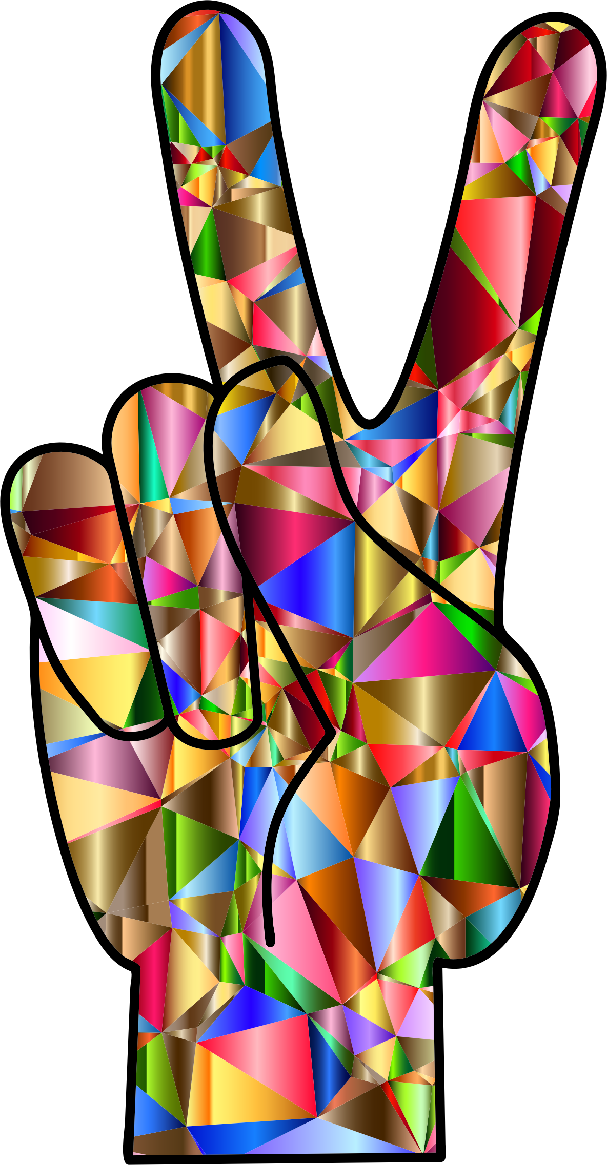 Big Image - Colorful Peace Hand Sign (1184x2274)