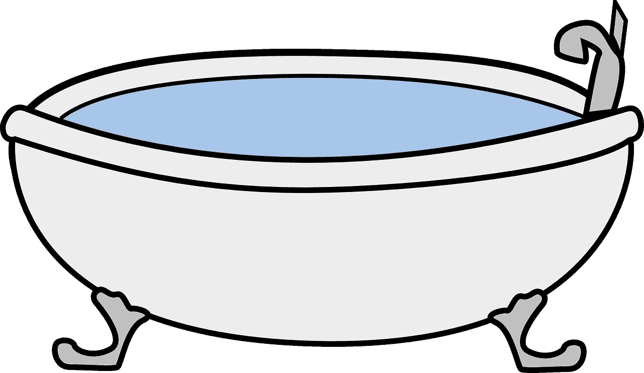Bath Tub With Rubber Duck Clip Art - Bath Clipart (1280x742)